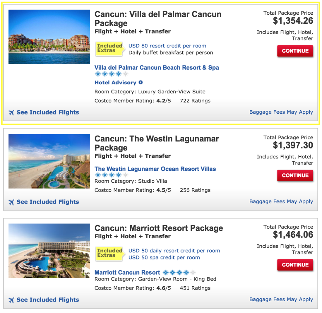 costco vacation packages cancun