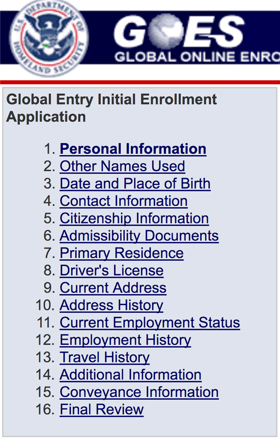 free global entry