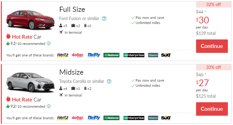 hotwire hot deals car rental