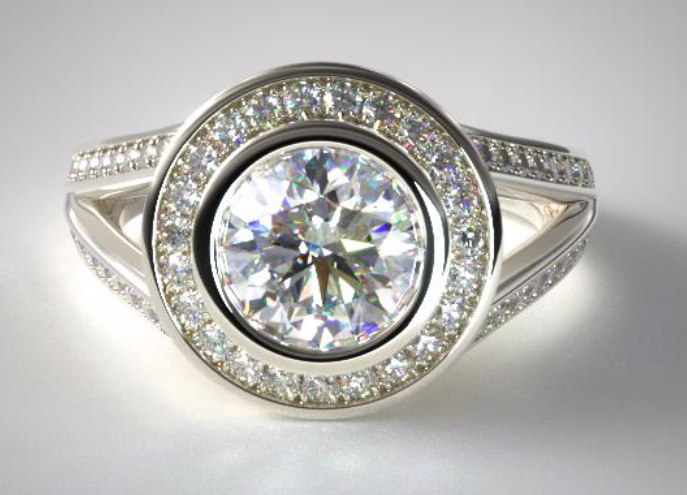 Most Flattering Engagement Rings For Every Hand Split Shank Bezel Halo Ring